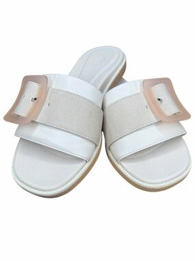Reef Lana Buckle Slide Sandals White Natural Comfort Women’s 9